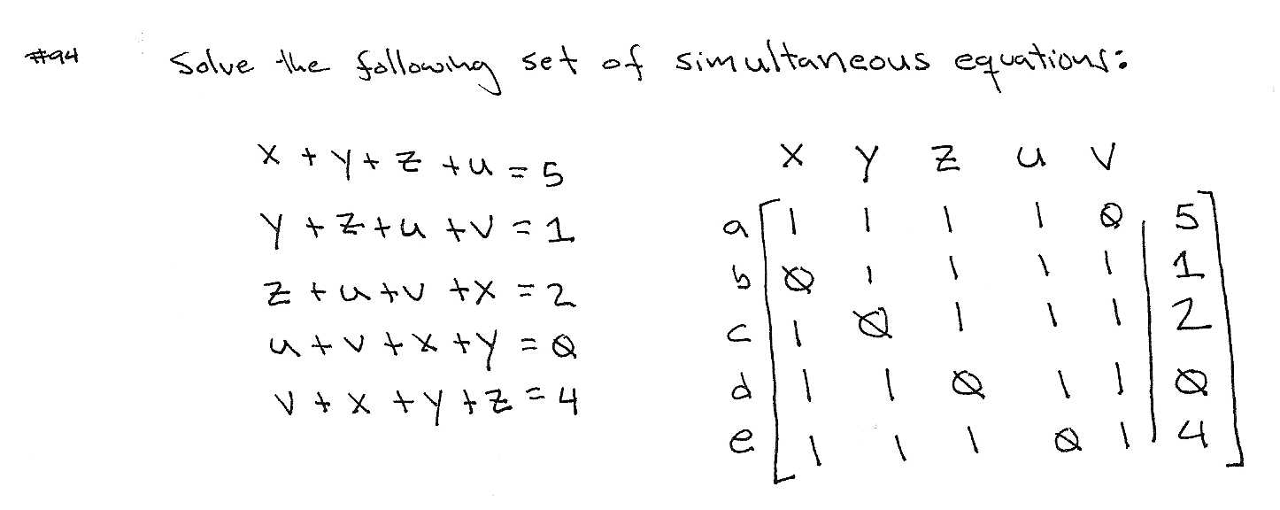 Solve the system of simultaneous equations
